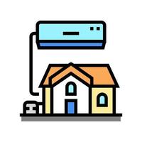 residential conditioning system color icon vector illustration