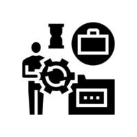 businessman work optimize glyph icon vector illustration
