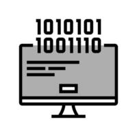 computer fatal error color icon vector illustration