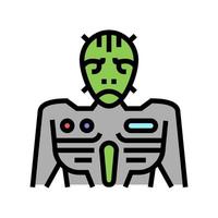 ilustración de vector de icono de color alienígena verde