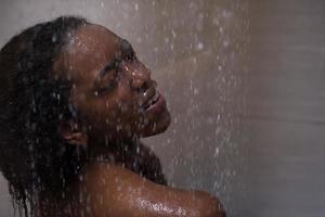 African American woman in the shower photo