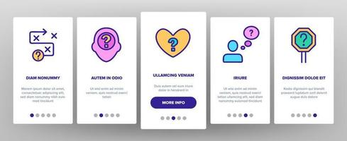 Doubt And Confusion Onboarding Icons Set Vector