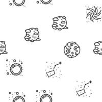 Galaxy System Space Vector Seamless Pattern