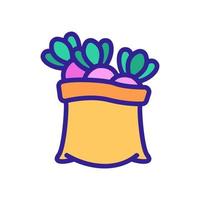 turnip vegetable in bag icon vector outline illustration