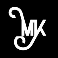 MK Letter Logo Design. Initial letters MK logo icon. Abstract letter MK minimal logo design template. M K letter design vector with black colors. mk logo