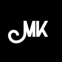 MK Letter Logo Design. Initial letters MK logo icon. Abstract letter MK minimal logo design template. M K letter design vector with black colors. mk logo