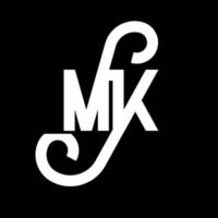 MK Letter Logo Design. Initial letters MK logo icon. Abstract letter MK minimal logo design template. M K letter design vector with black colors. mk logo