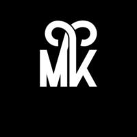 MK Letter Logo Design. Initial letters MK logo icon. Abstract letter MK minimal logo design template. M K letter design vector with black colors. mk logo