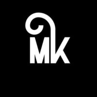 MK Letter Logo Design. Initial letters MK logo icon. Abstract letter MK minimal logo design template. M K letter design vector with black colors. mk logo