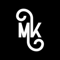 diseño del logotipo de la letra mk. icono del logotipo mk de letras iniciales. plantilla de diseño de logotipo mínimo mk de letra abstracta. vector de diseño de letras mk con colores negros. logotipo mk