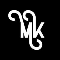 MK Letter Logo Design. Initial letters MK logo icon. Abstract letter MK minimal logo design template. M K letter design vector with black colors. mk logo