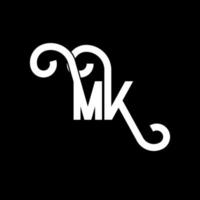 MK Letter Logo Design. Initial letters MK logo icon. Abstract letter MK minimal logo design template. M K letter design vector with black colors. mk logo