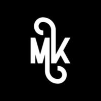 MK Letter Logo Design. Initial letters MK logo icon. Abstract letter MK minimal logo design template. M K letter design vector with black colors. mk logo