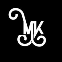 diseño del logotipo de la letra mk. icono del logotipo mk de letras iniciales. plantilla de diseño de logotipo mínimo mk de letra abstracta. vector de diseño de letras mk con colores negros. logotipo mk