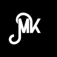 diseño del logotipo de la letra mk. icono del logotipo mk de letras iniciales. plantilla de diseño de logotipo mínimo mk de letra abstracta. vector de diseño de letras mk con colores negros. logotipo mk