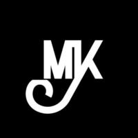 MK Letter Logo Design. Initial letters MK logo icon. Abstract letter MK minimal logo design template. M K letter design vector with black colors. mk logo