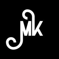 diseño del logotipo de la letra mk. icono del logotipo mk de letras iniciales. plantilla de diseño de logotipo mínimo mk de letra abstracta. vector de diseño de letras mk con colores negros. logotipo mk