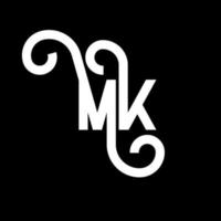 diseño del logotipo de la letra mk. icono del logotipo mk de letras iniciales. plantilla de diseño de logotipo mínimo mk de letra abstracta. vector de diseño de letras mk con colores negros. logotipo mk