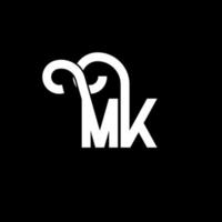 MK Letter Logo Design. Initial letters MK logo icon. Abstract letter MK minimal logo design template. M K letter design vector with black colors. mk logo