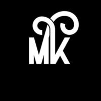 diseño del logotipo de la letra mk. icono del logotipo mk de letras iniciales. plantilla de diseño de logotipo mínimo mk de letra abstracta. vector de diseño de letras mk con colores negros. logotipo mk