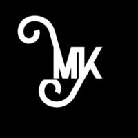 diseño del logotipo de la letra mk. icono del logotipo mk de letras iniciales. plantilla de diseño de logotipo mínimo mk de letra abstracta. vector de diseño de letras mk con colores negros. logotipo mk