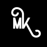 MK Letter Logo Design. Initial letters MK logo icon. Abstract letter MK minimal logo design template. M K letter design vector with black colors. mk logo