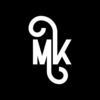 diseño del logotipo de la letra mk. icono del logotipo mk de letras iniciales. plantilla de diseño de logotipo mínimo mk de letra abstracta. vector de diseño de letras mk con colores negros. logotipo mk