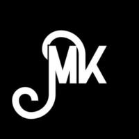 MK Letter Logo Design. Initial letters MK logo icon. Abstract letter MK minimal logo design template. M K letter design vector with black colors. mk logo