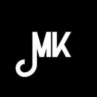MK Letter Logo Design. Initial letters MK logo icon. Abstract letter MK minimal logo design template. M K letter design vector with black colors. mk logo