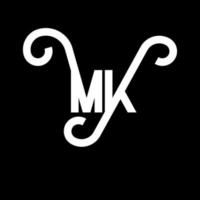 diseño del logotipo de la letra mk. icono del logotipo mk de letras iniciales. plantilla de diseño de logotipo mínimo mk de letra abstracta. vector de diseño de letras mk con colores negros. logotipo mk