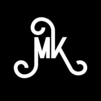 diseño del logotipo de la letra mk. icono del logotipo mk de letras iniciales. plantilla de diseño de logotipo mínimo mk de letra abstracta. vector de diseño de letras mk con colores negros. logotipo mk