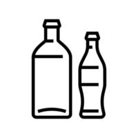 Ilustración de vector de icono de línea de producción de vidrio de botella