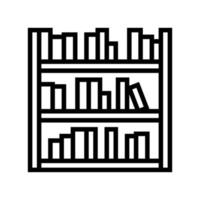 estante de biblioteca con ilustración de vector de icono de línea de libros