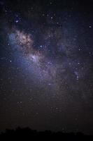 Close-up of Milky way galaxy with stars and space dust in the universe, Long exposure photograph, with grain. photo