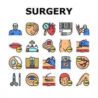 Surgery Medicine Clinic Operation Icons Set Vector