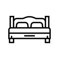 bed in motel apartment line icon vector illustration