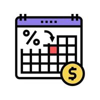 date for pay loan color icon vector illustration