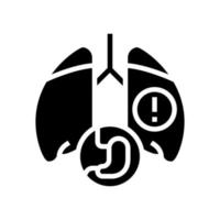 lung or breathing problems line icon vector illustration