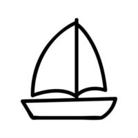 Beautiful yacht icon vector. Isolated contour symbol illustration vector