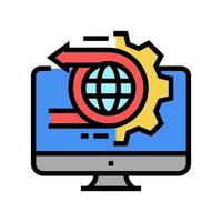 Ilustración de vector de icono de color de servicio de logística internacional