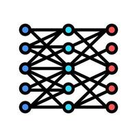multilayer neural network color icon vector illustration