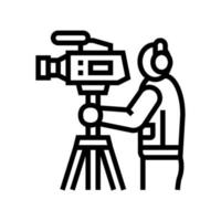 ilustración de vector de icono de línea de negocio de videógrafo