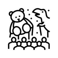 inflatable figure parade line icon vector illustration