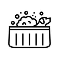 washing dog line icon vector illustration