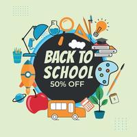 Back to school design. set of vector icons in flat style for banner, flyer, posters, etc.