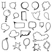 Hand drawn speech bubble doodle collection vector