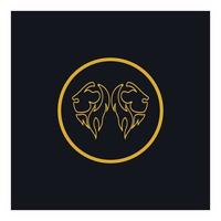 Lion King  logo vector illustration design.gold  lion king head sign concept isolated black background