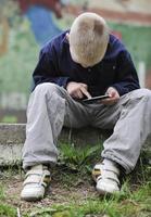 playing video games outdoor photo