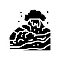 volcán hawaii glifo icono vector ilustración