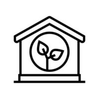 ecología casa limpia línea icono vector ilustración